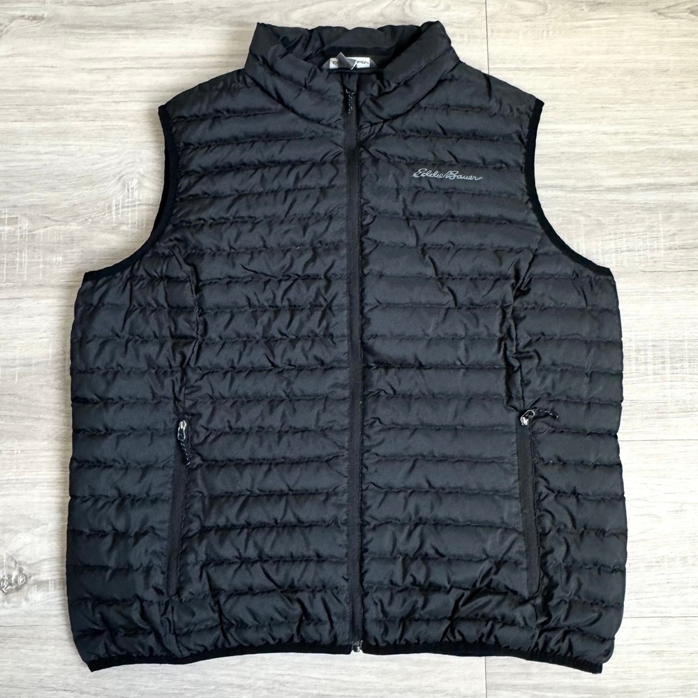 Eddie Bauer XL CirrusLite 650 Down Puffer Black Vest Gorpcore Retro Streetwear